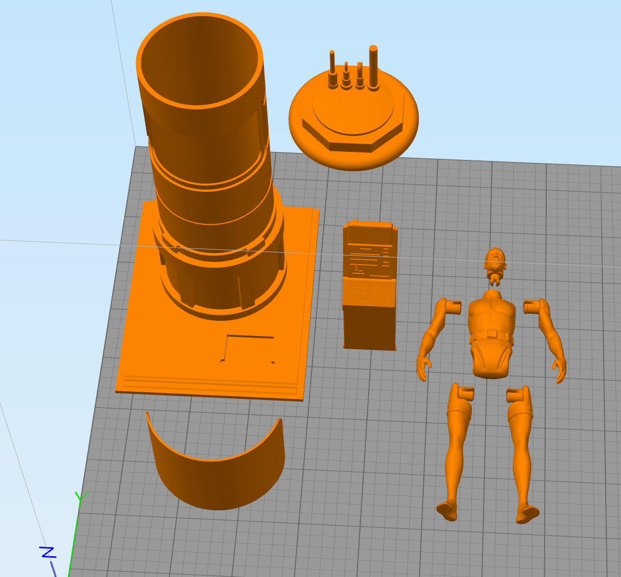 Star Wars custom Articulated Mof Gideon clone cabin 3D print model_3