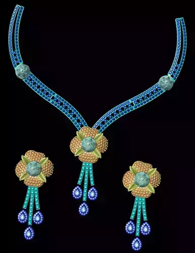 Tradiotional Indian Diamond Set 3D print model