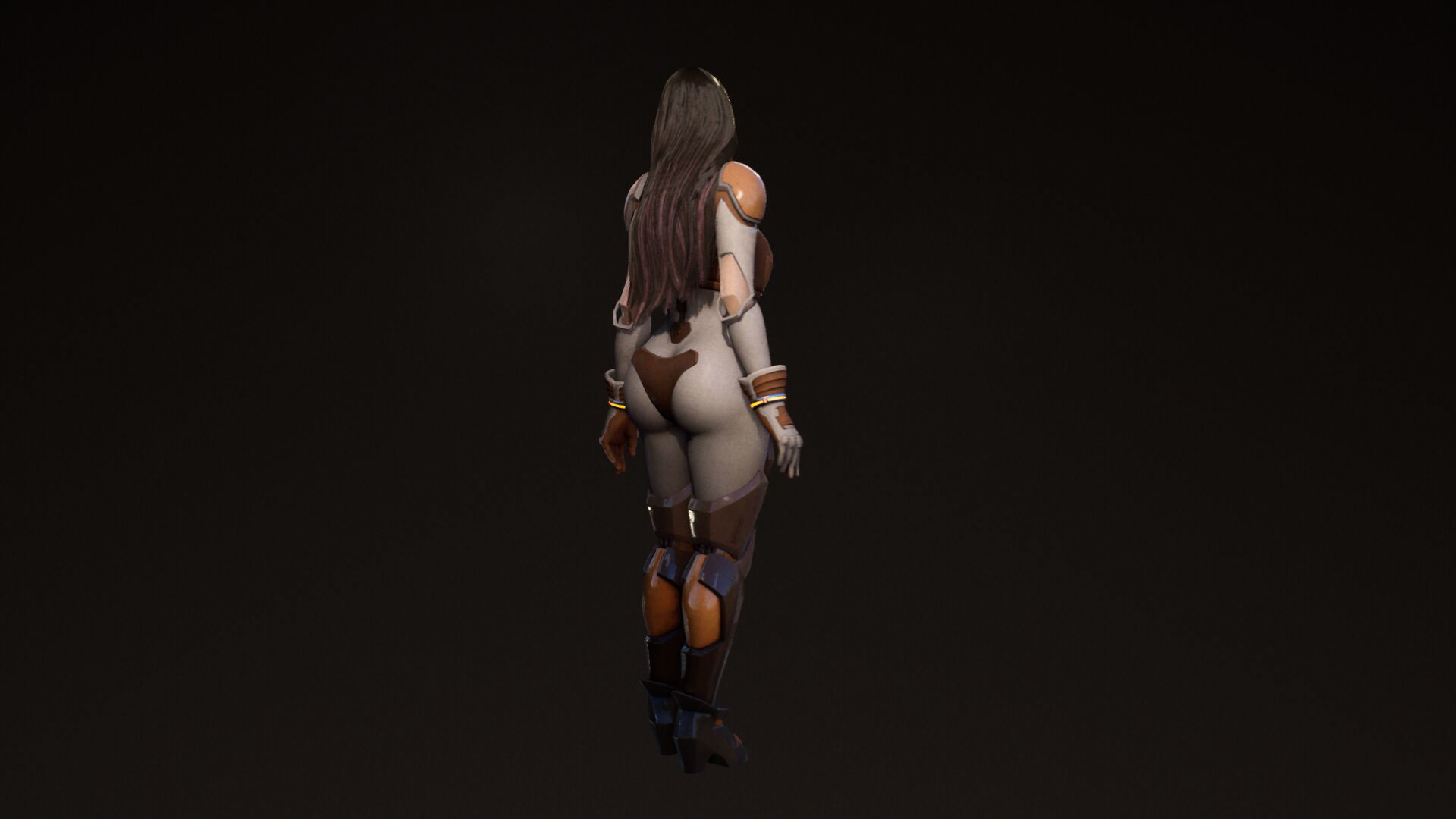 F2 Cyber Girl Pandora - Rigged Modular Game Character Low-poly 3D model_26