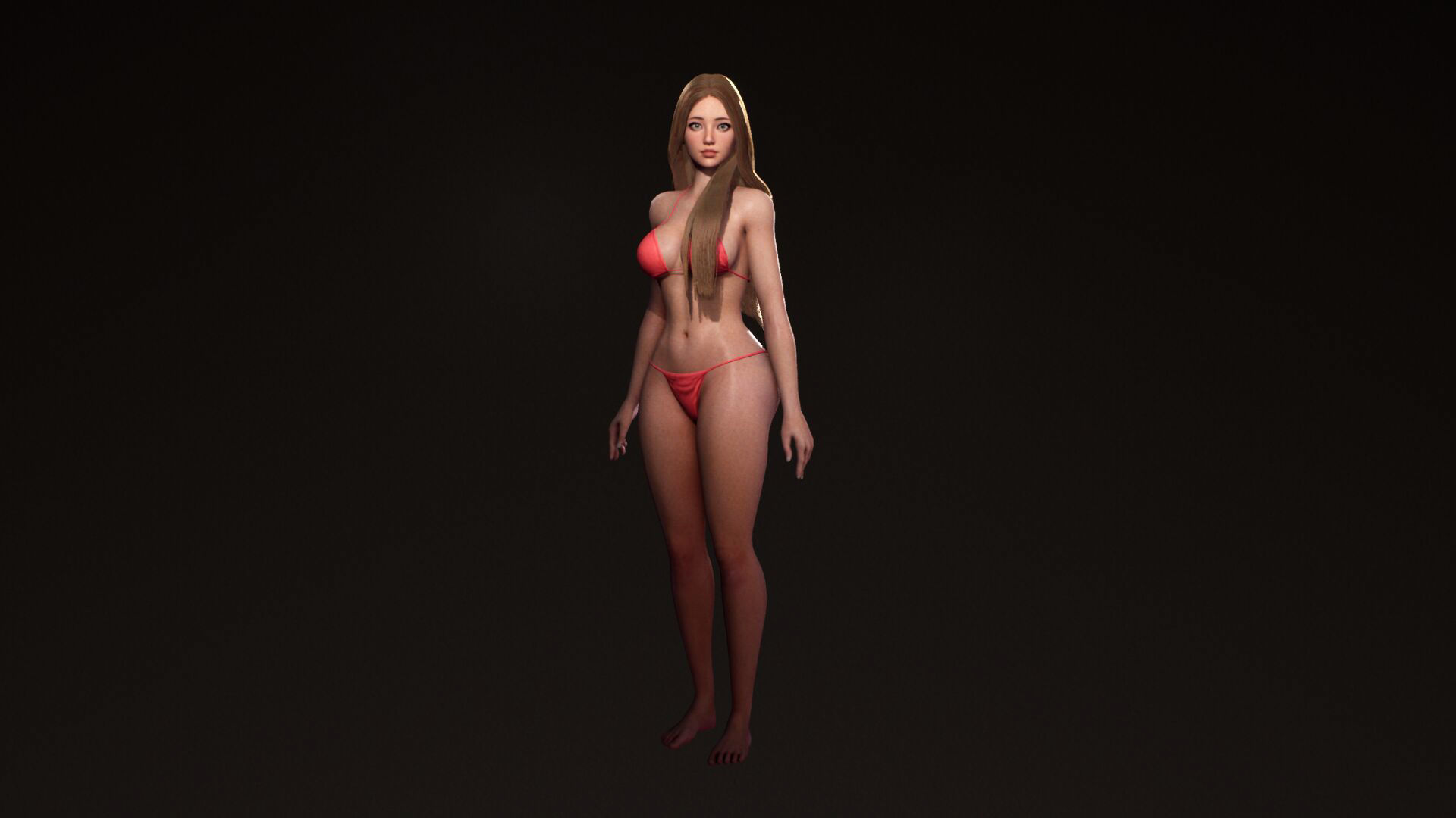 F2 Cyber Girl Pandora - Rigged Modular Game Character Low-poly 3D model_36