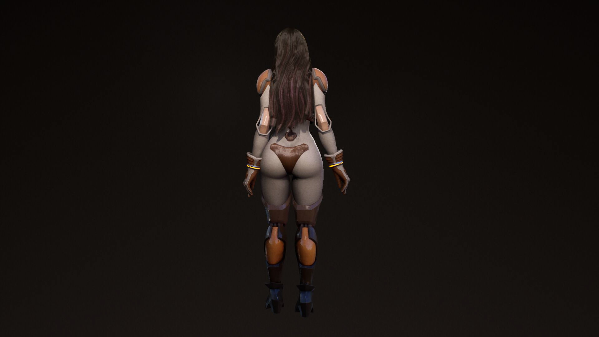 F2 Cyber Girl Pandora - Rigged Modular Game Character Low-poly 3D model_28