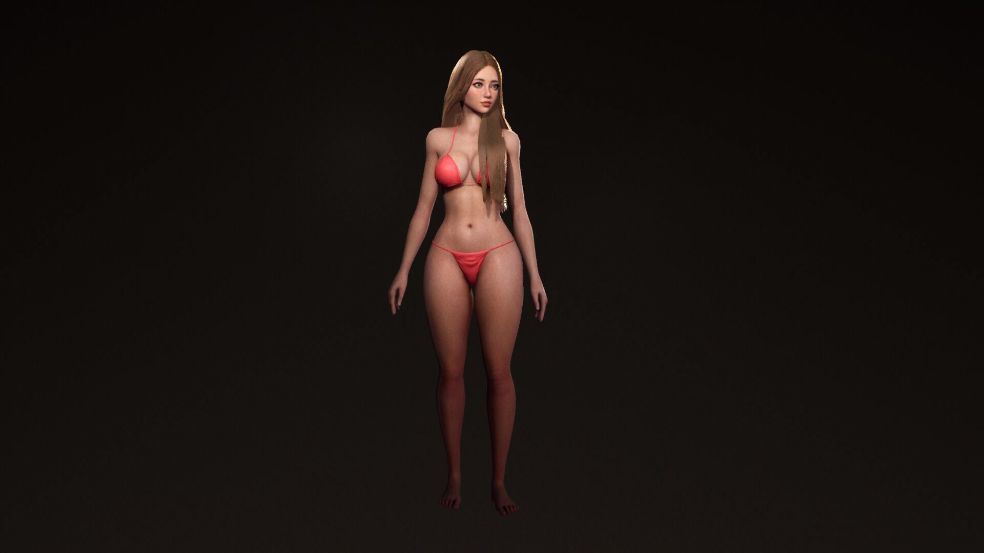 F2 Cyber Girl Pandora - Rigged Modular Game Character Low-poly 3D model_34