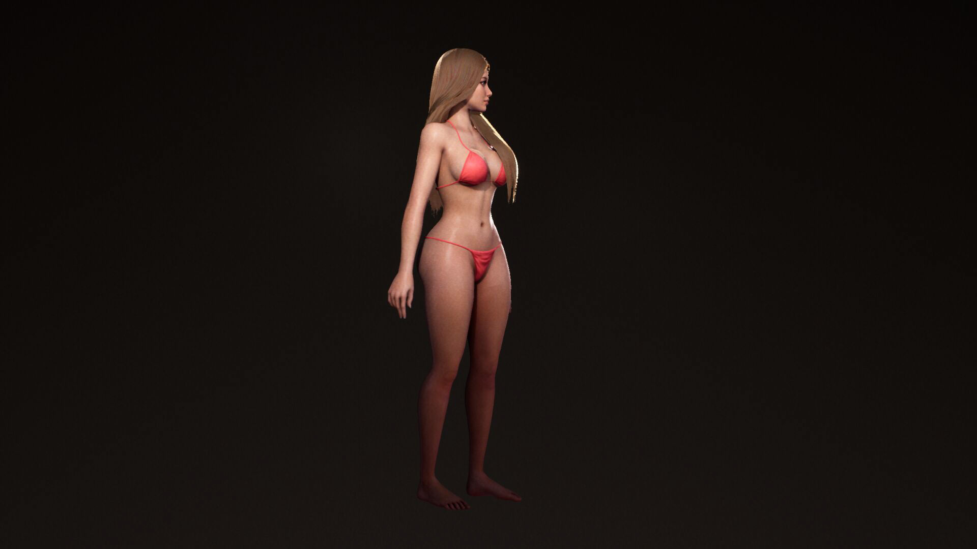 F2 Cyber Girl Pandora - Rigged Modular Game Character Low-poly 3D model_42