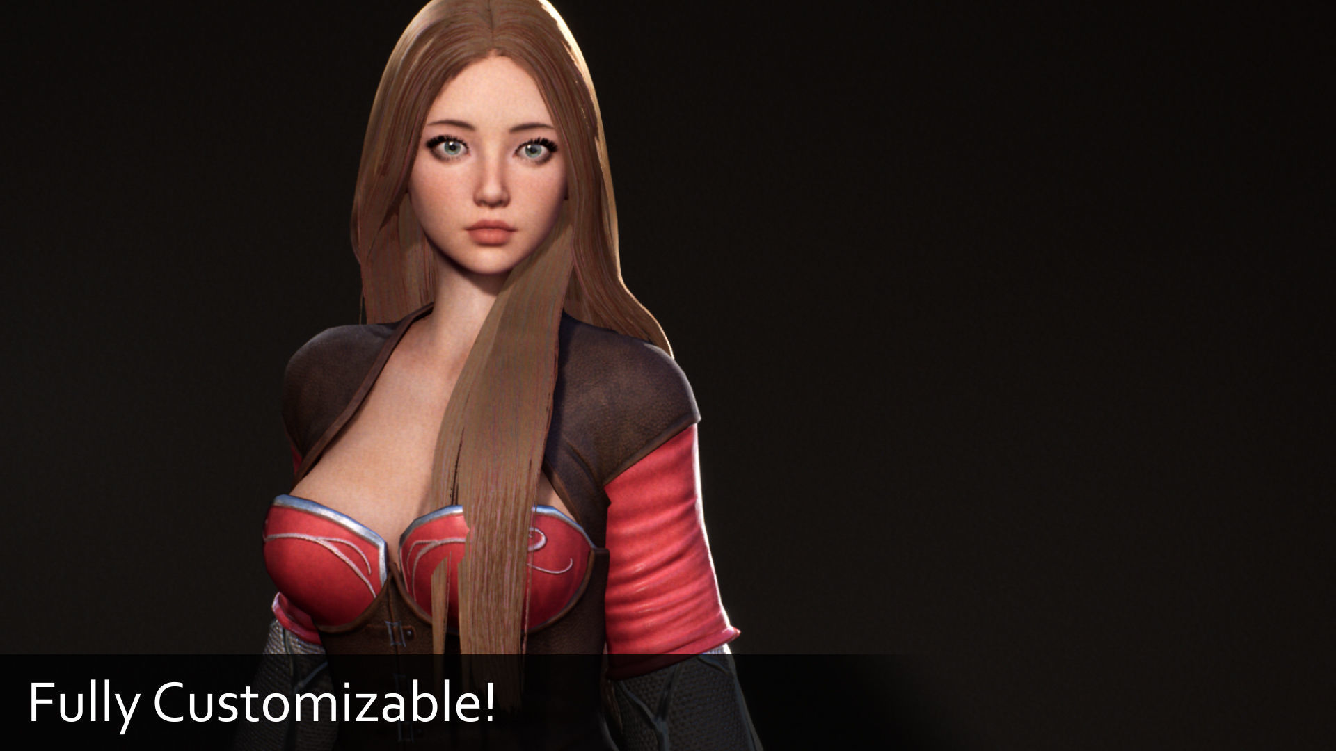 F2 Cyber Girl Pandora - Rigged Modular Game Character Low-poly 3D model_5