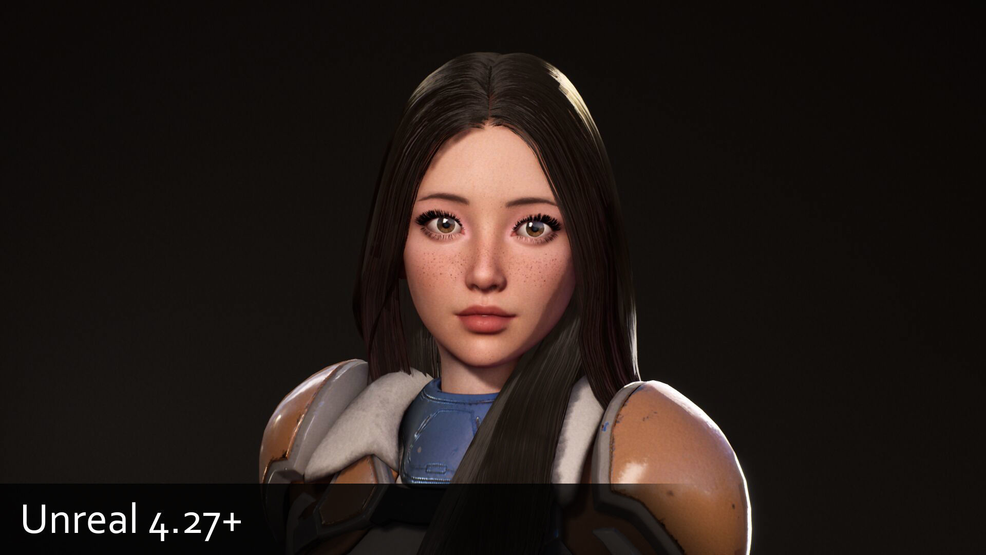 F2 Cyber Girl Pandora - Rigged Modular Game Character Low-poly 3D model_6