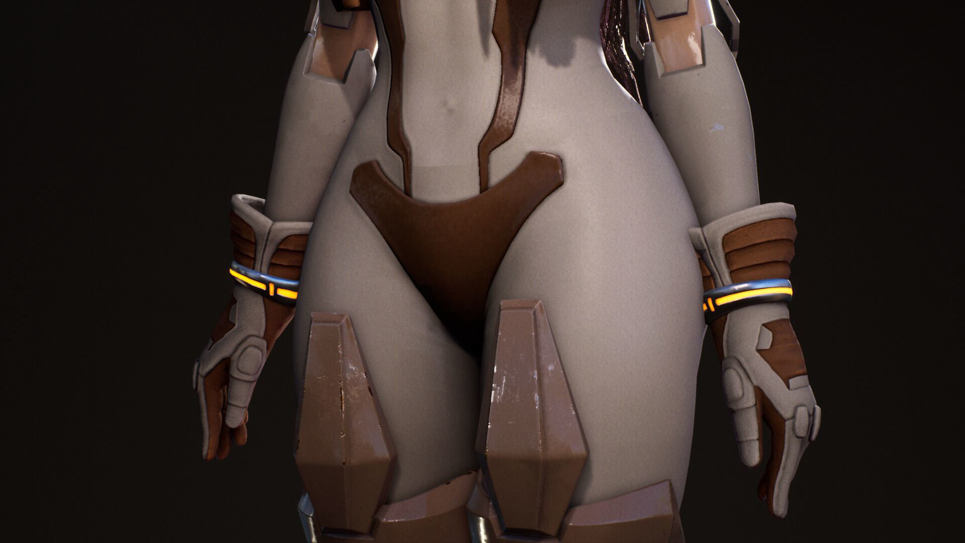 F2 Cyber Girl Pandora - Rigged Modular Game Character Low-poly 3D model_18