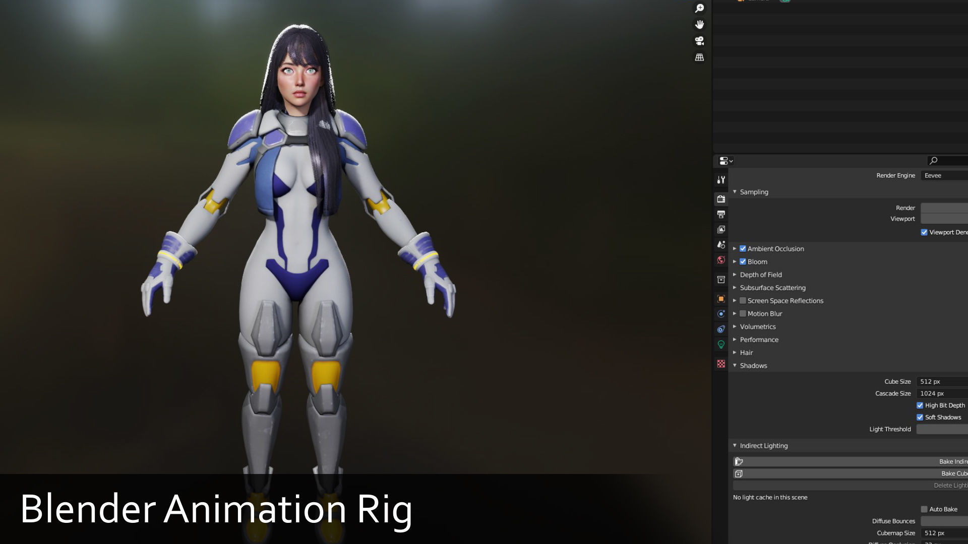 F2 Cyber Girl Pandora - Rigged Modular Game Character Low-poly 3D model_8