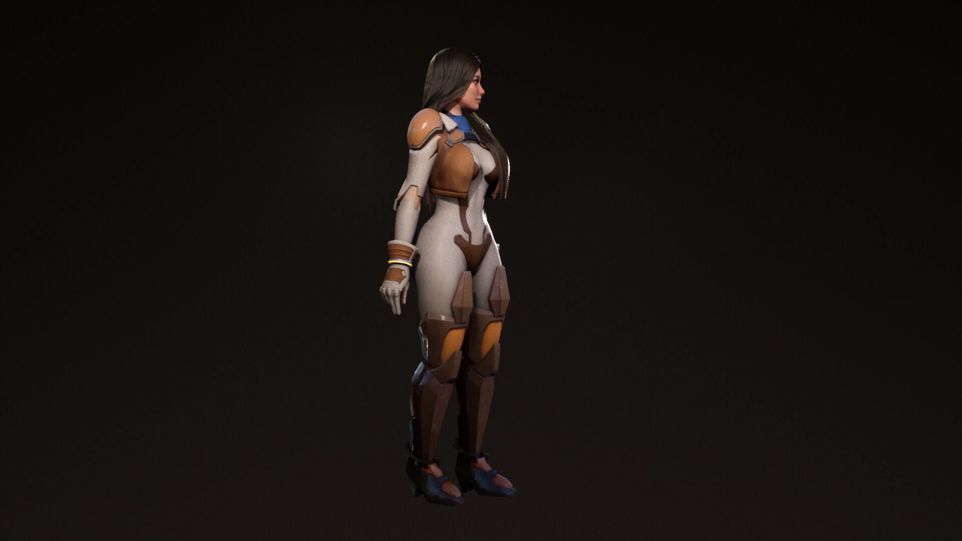 F2 Cyber Girl Pandora - Rigged Modular Game Character Low-poly 3D model_23