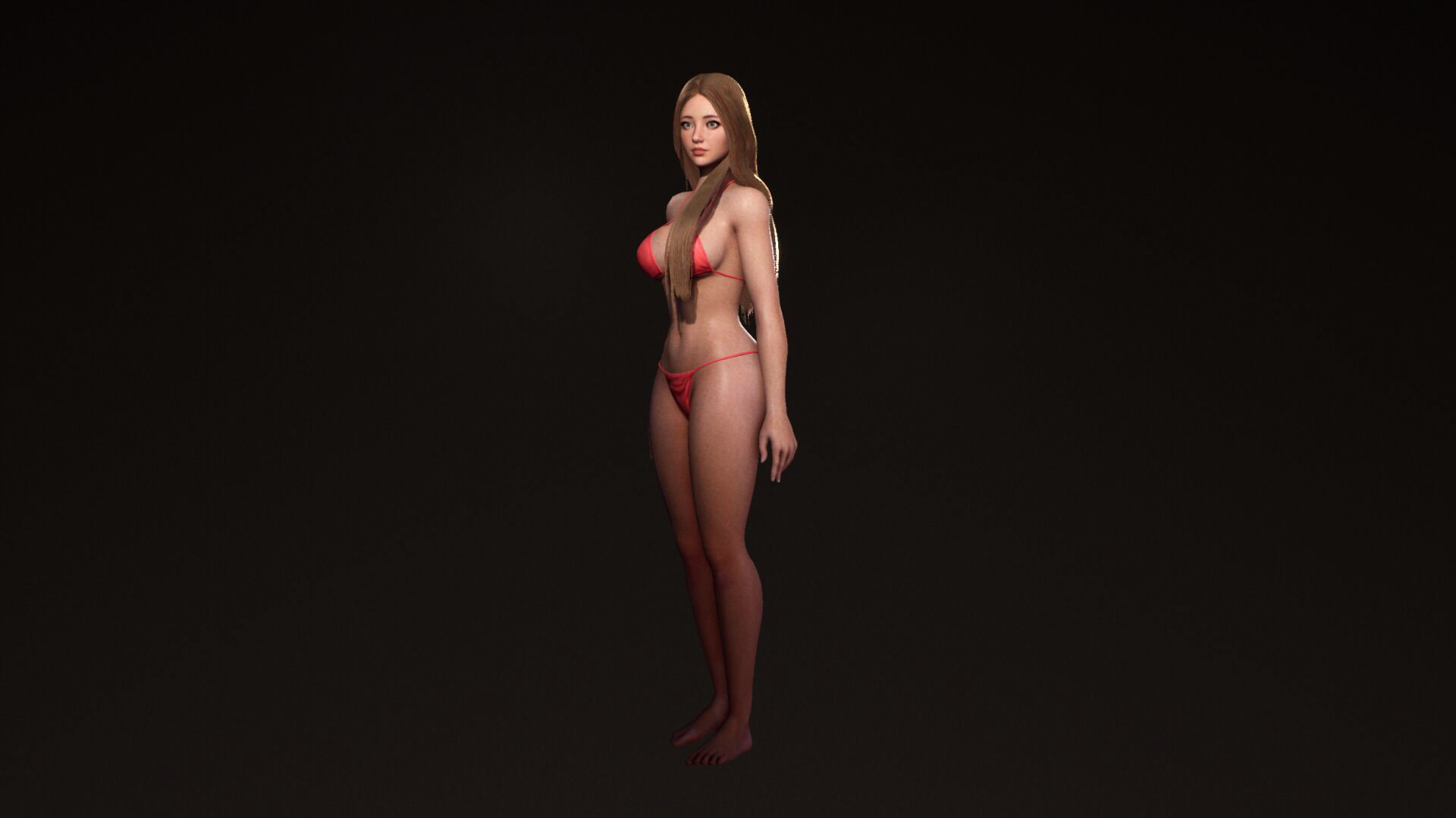 F2 Cyber Girl Pandora - Rigged Modular Game Character Low-poly 3D model_43