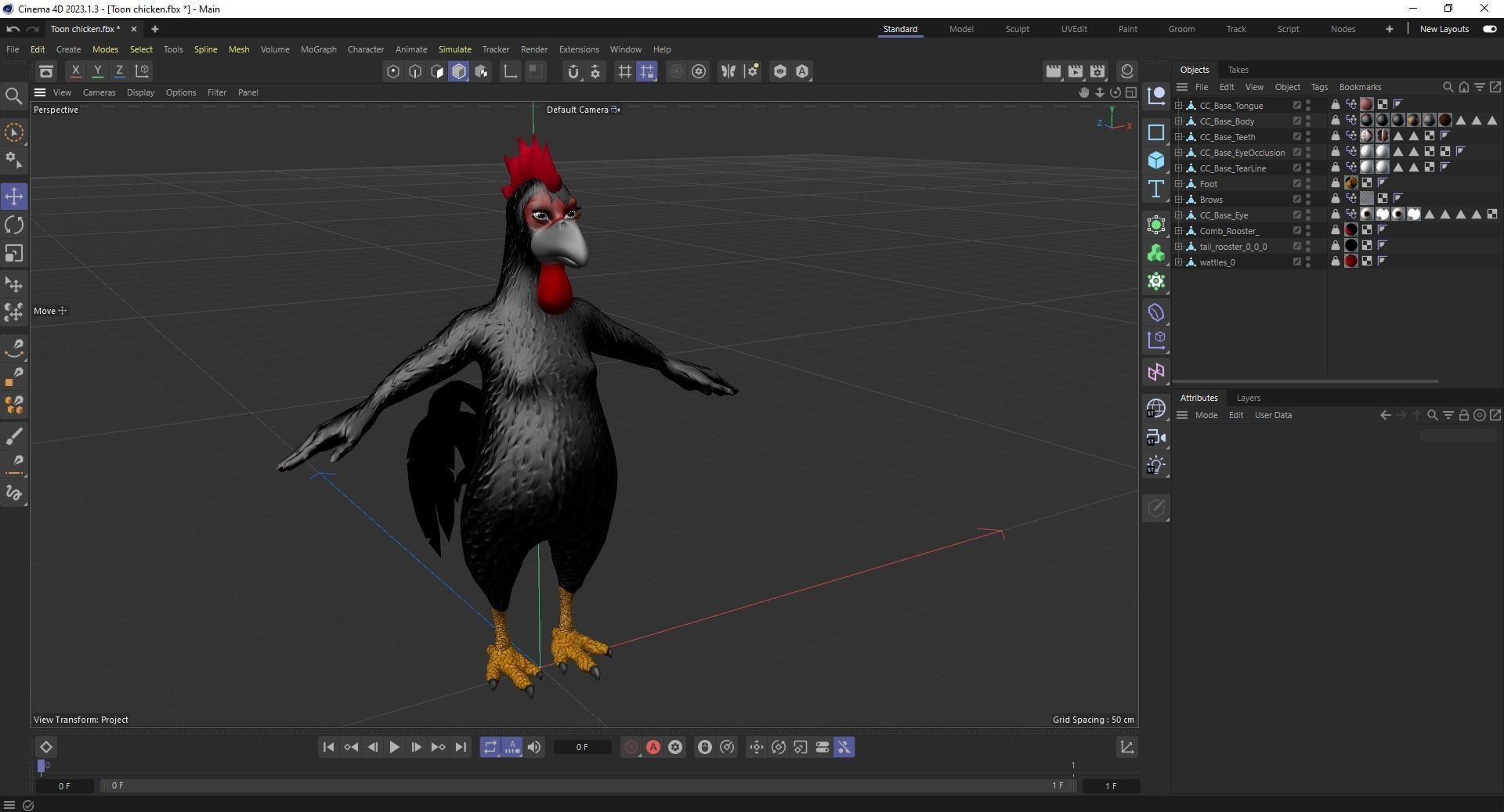 Toon chicken  roosters 3D model_7
