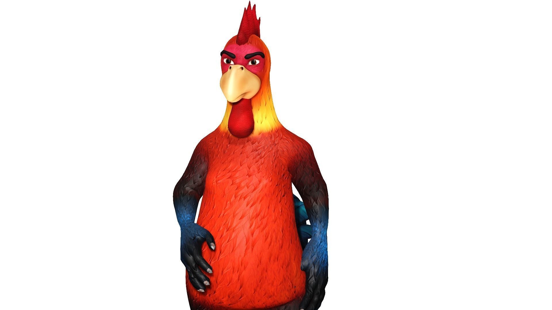 Toon chicken  roosters 3D model_8