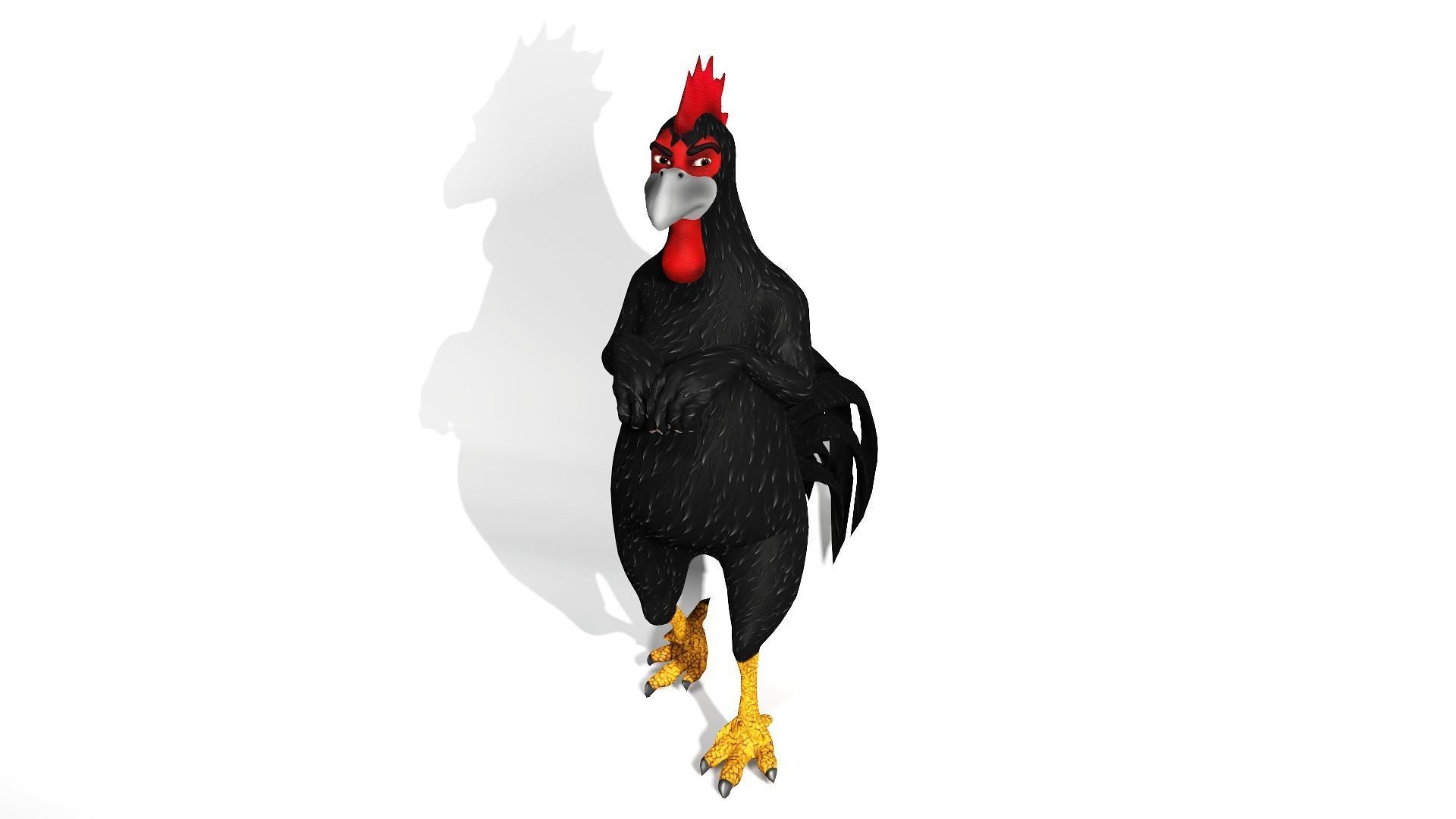 Toon chicken  roosters 3D model_1