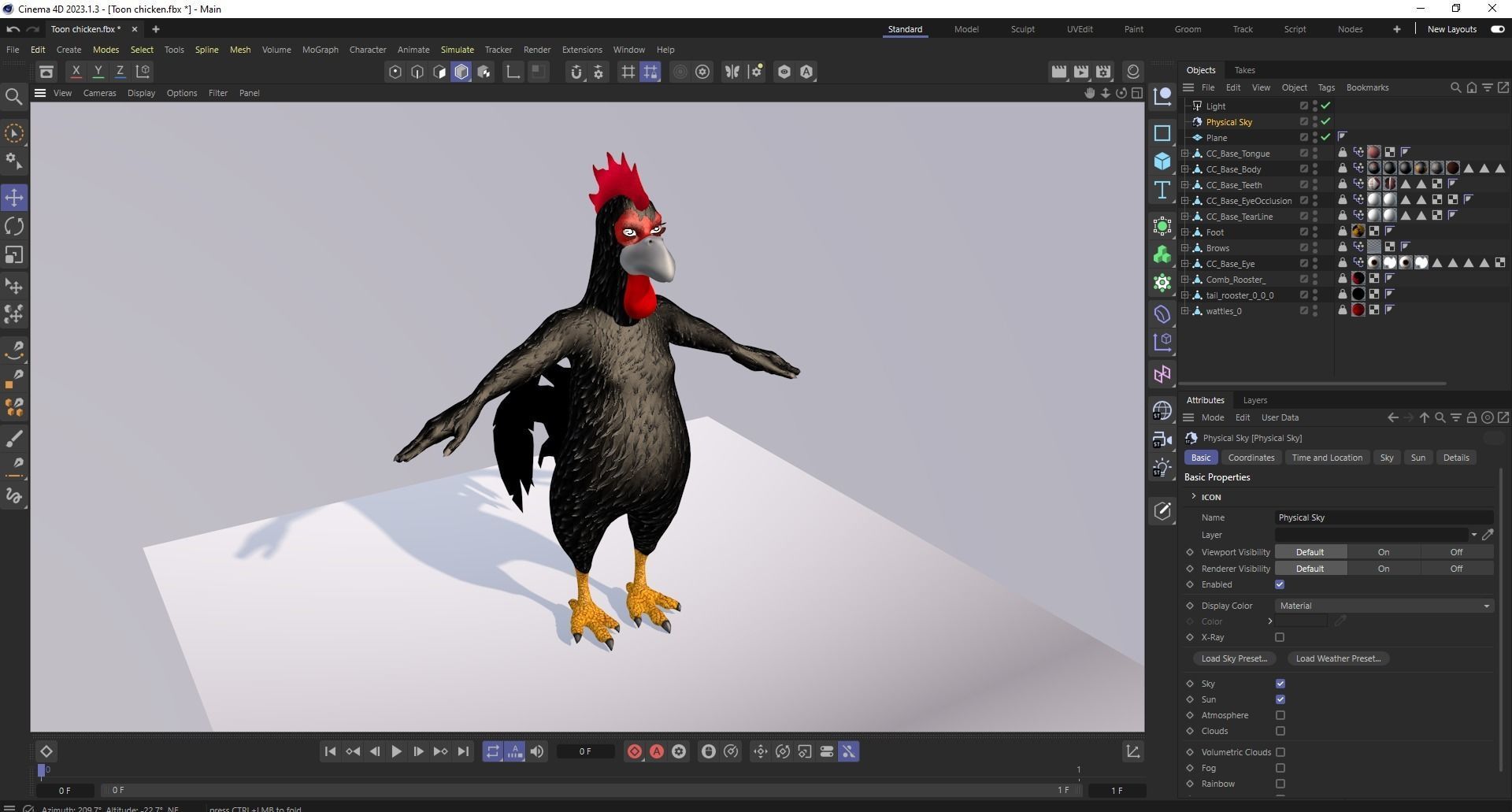 Toon chicken  roosters 3D model_6