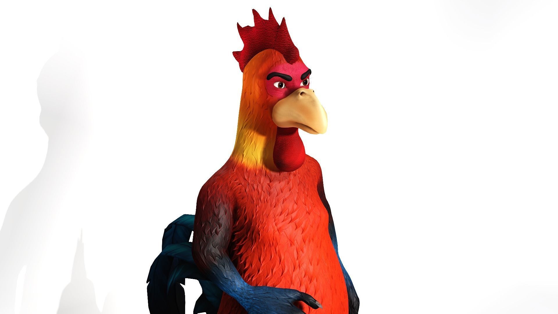 Toon chicken  roosters 3D model_5