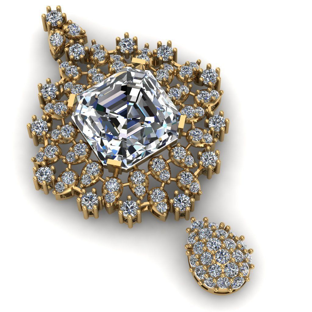 Tradiotional Diamond Pandent 3D print model 3D print model_1