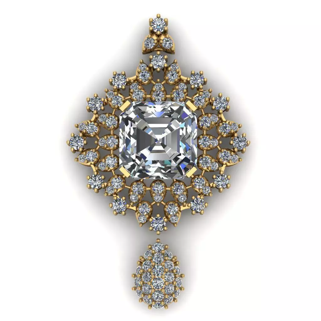 Tradiotional Diamond Pandent 3D print model 3D print model_0