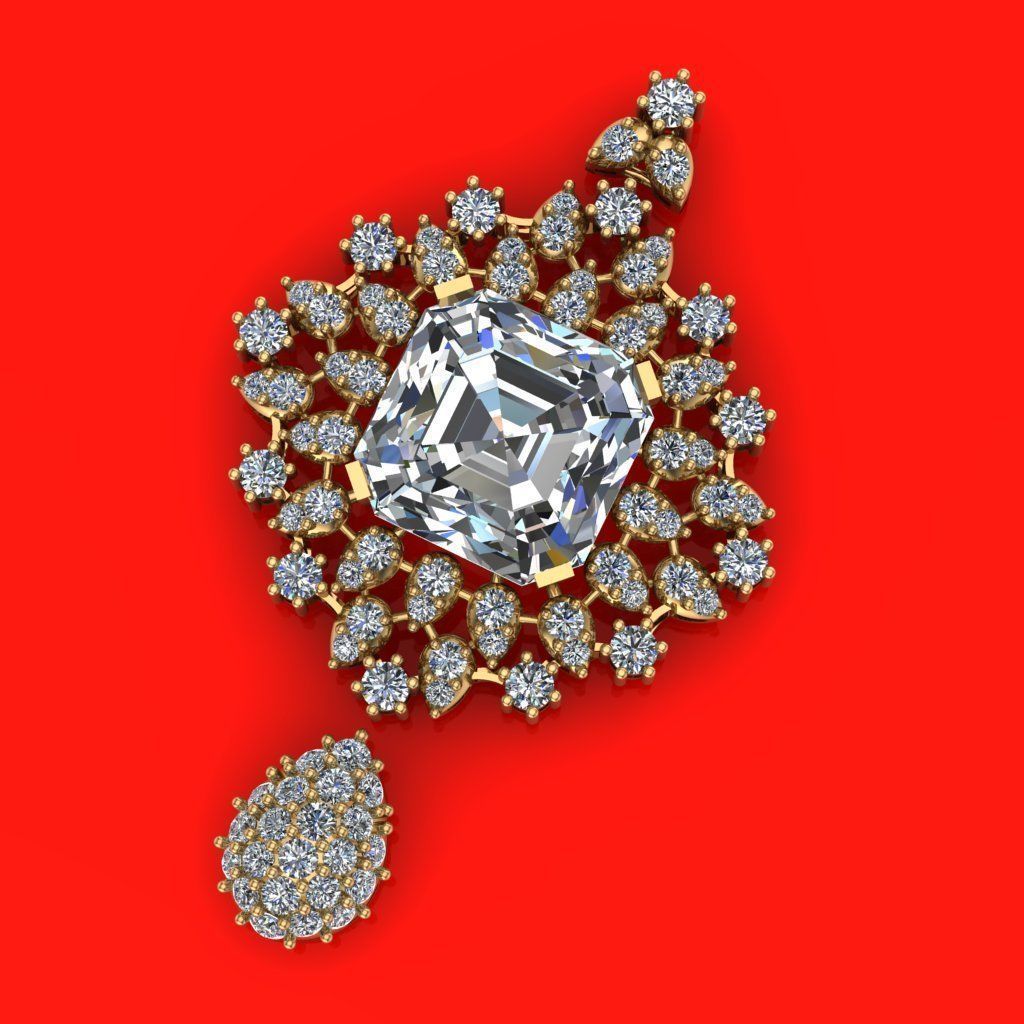 Tradiotional Diamond Pandent 3D print model 3D print model_2