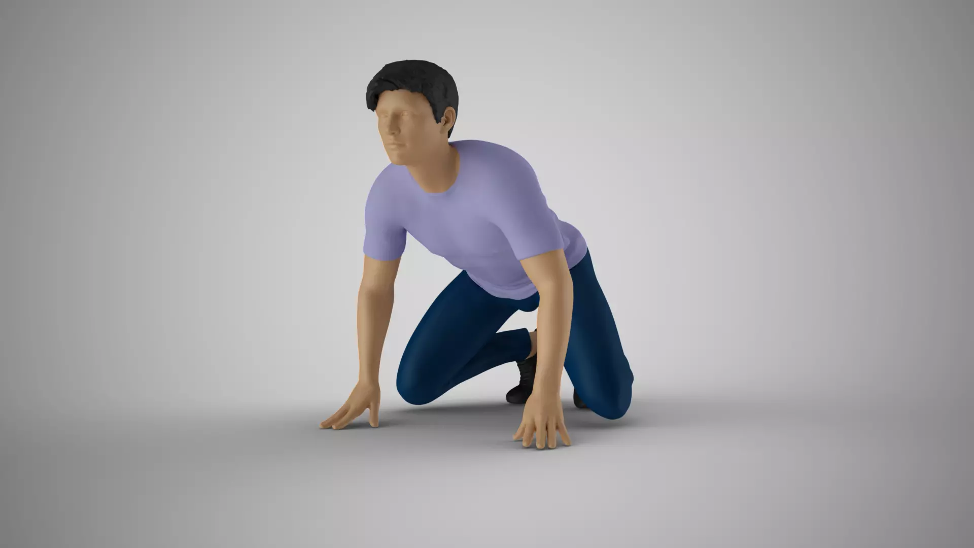 Man Standing on Hands and Knees 3D print model
