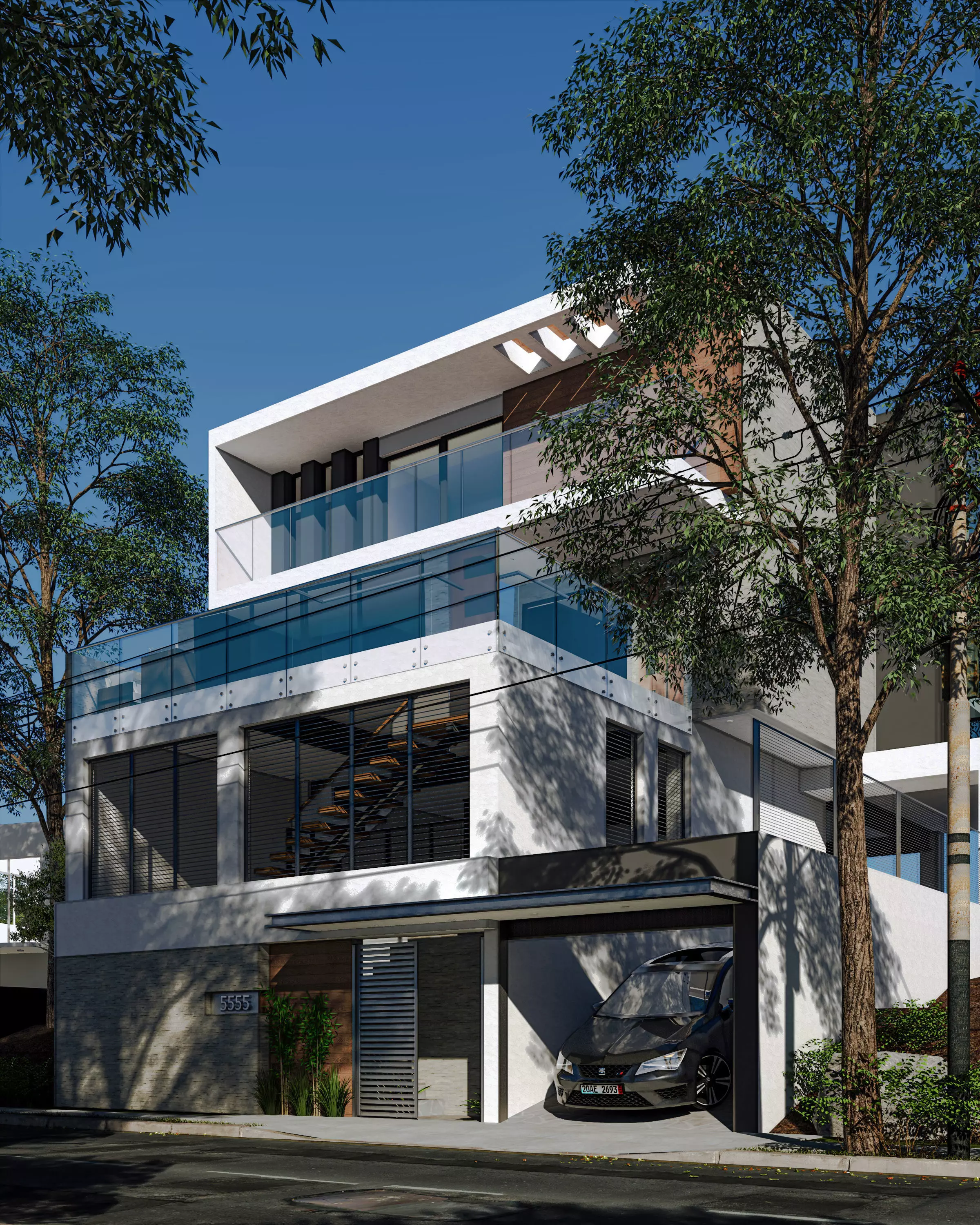 sketchup vray render  scene Low-poly 3D model_0