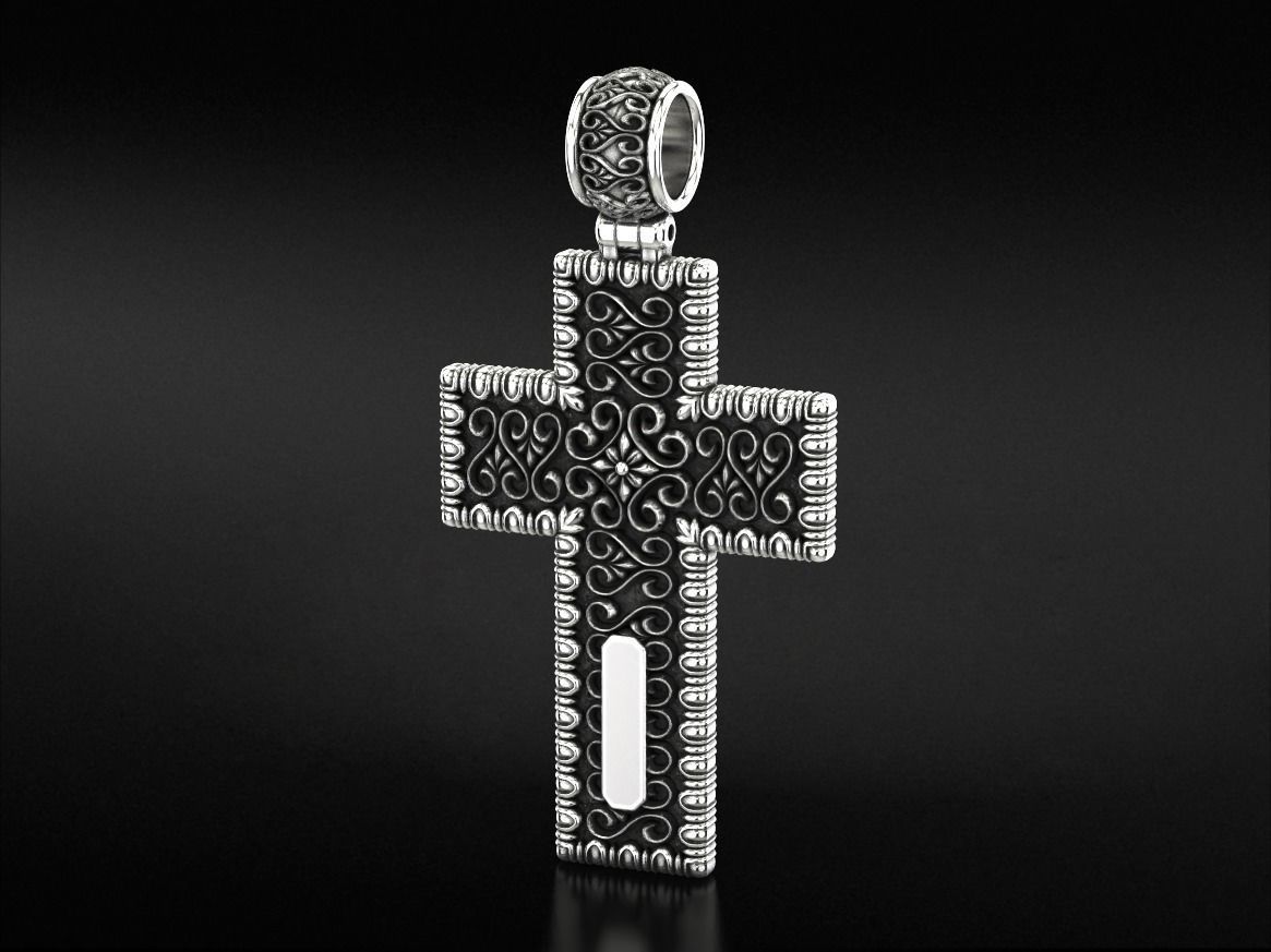 Cross with patterns of gold 783 3D print model_3