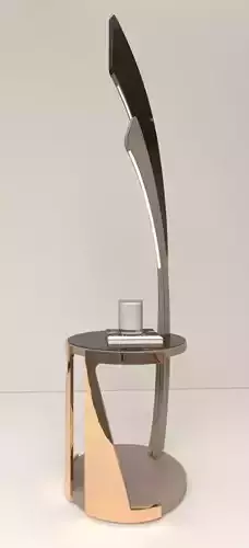 Side Table with a curved -Floor lamp Low-poly 3D model