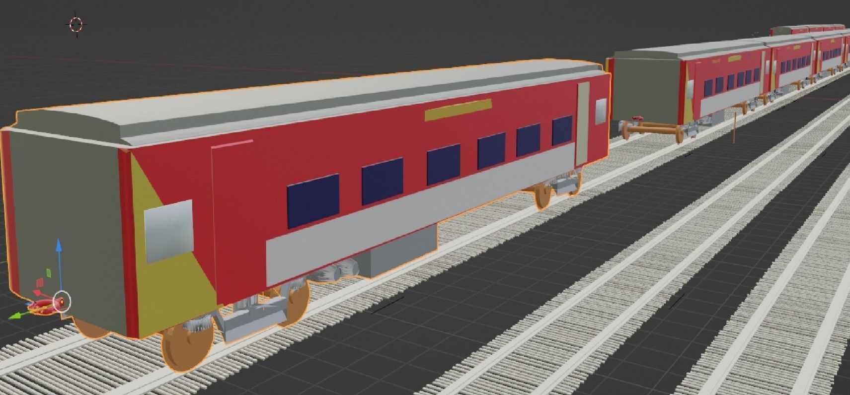 Indian LHB coach made in blender 3d Software  Free 3D model_7