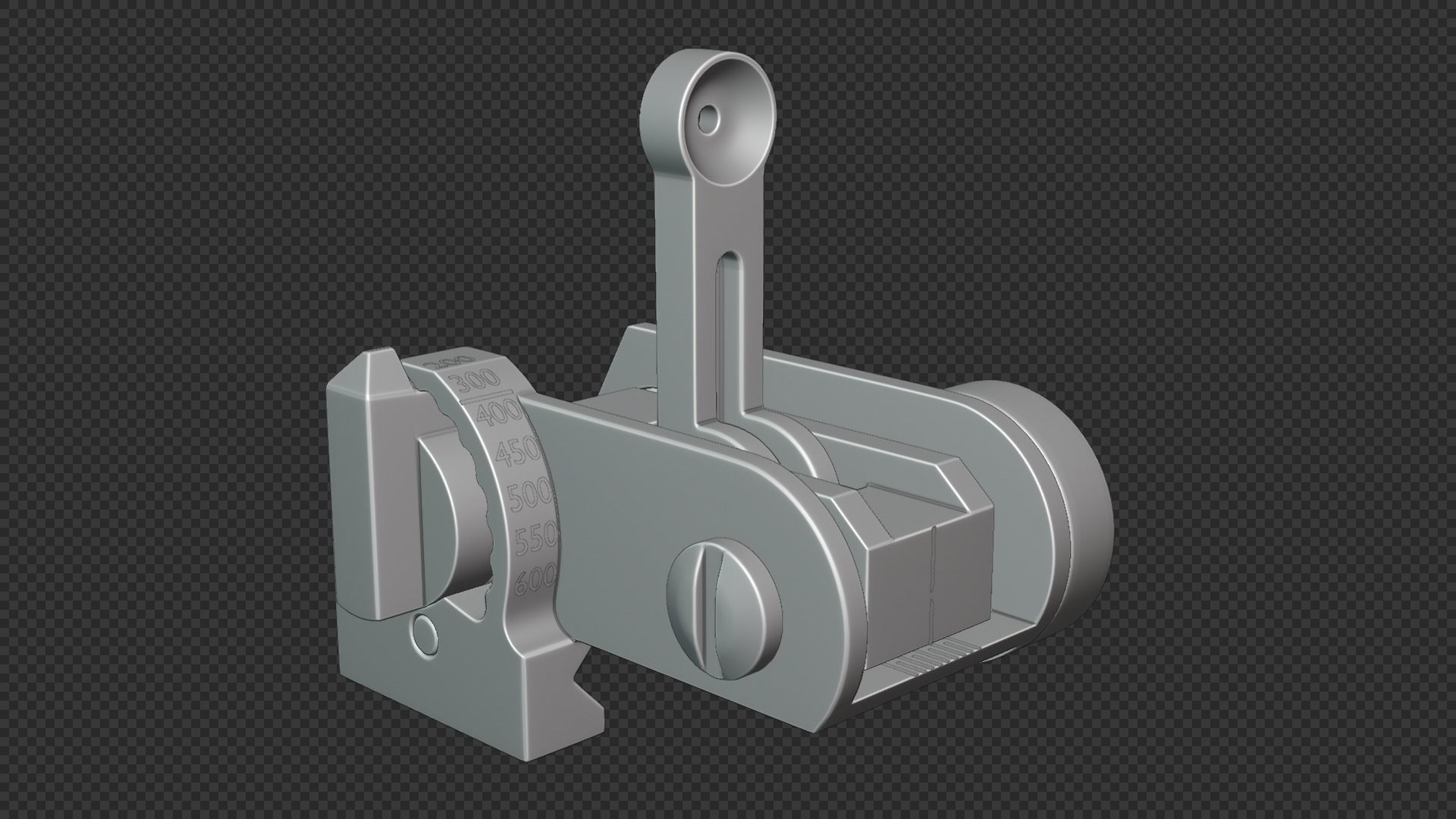 MATECH AR-15 USGI Rear Sight Low-poly 3D model_6