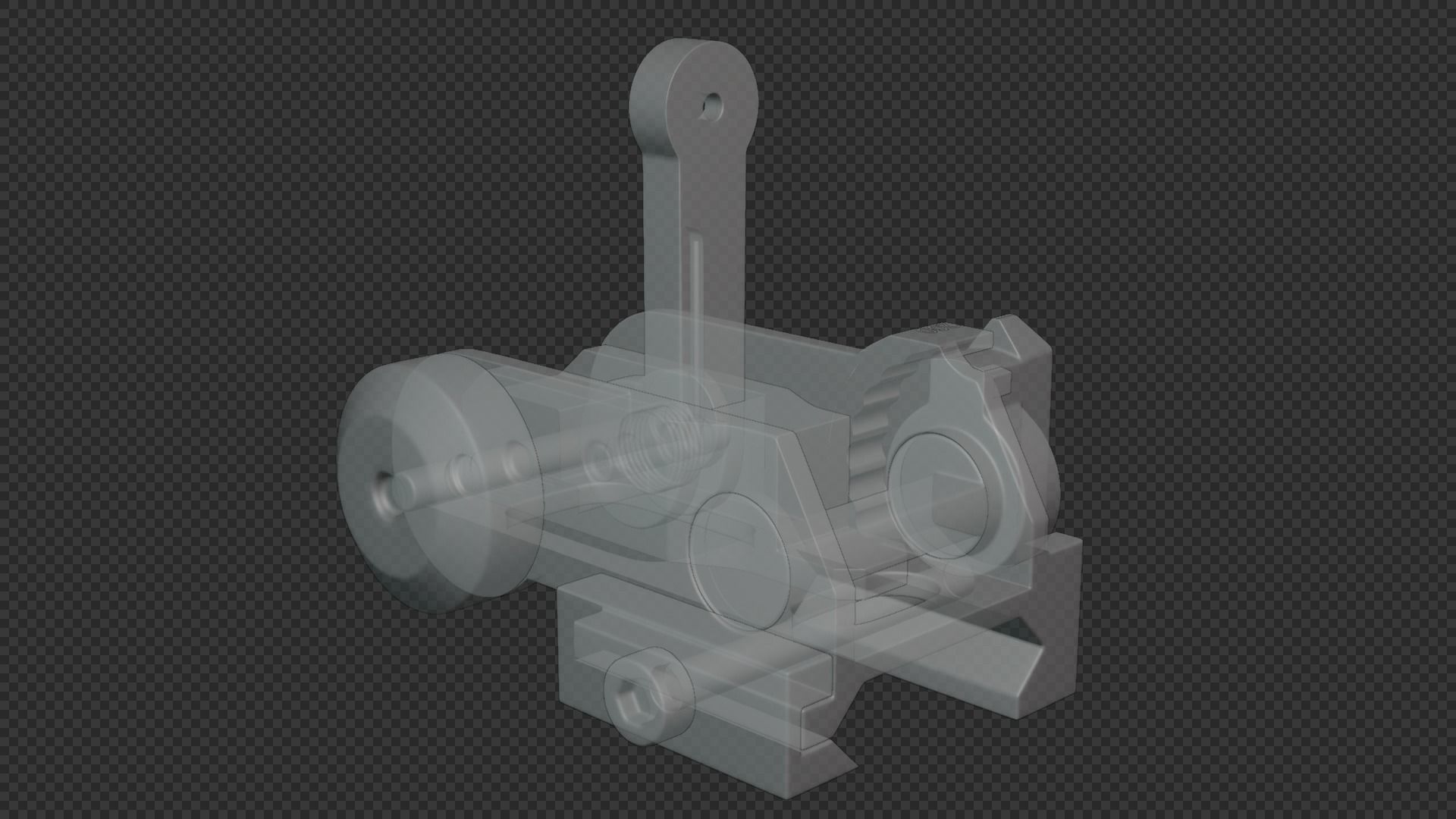 MATECH AR-15 USGI Rear Sight Low-poly 3D model_7