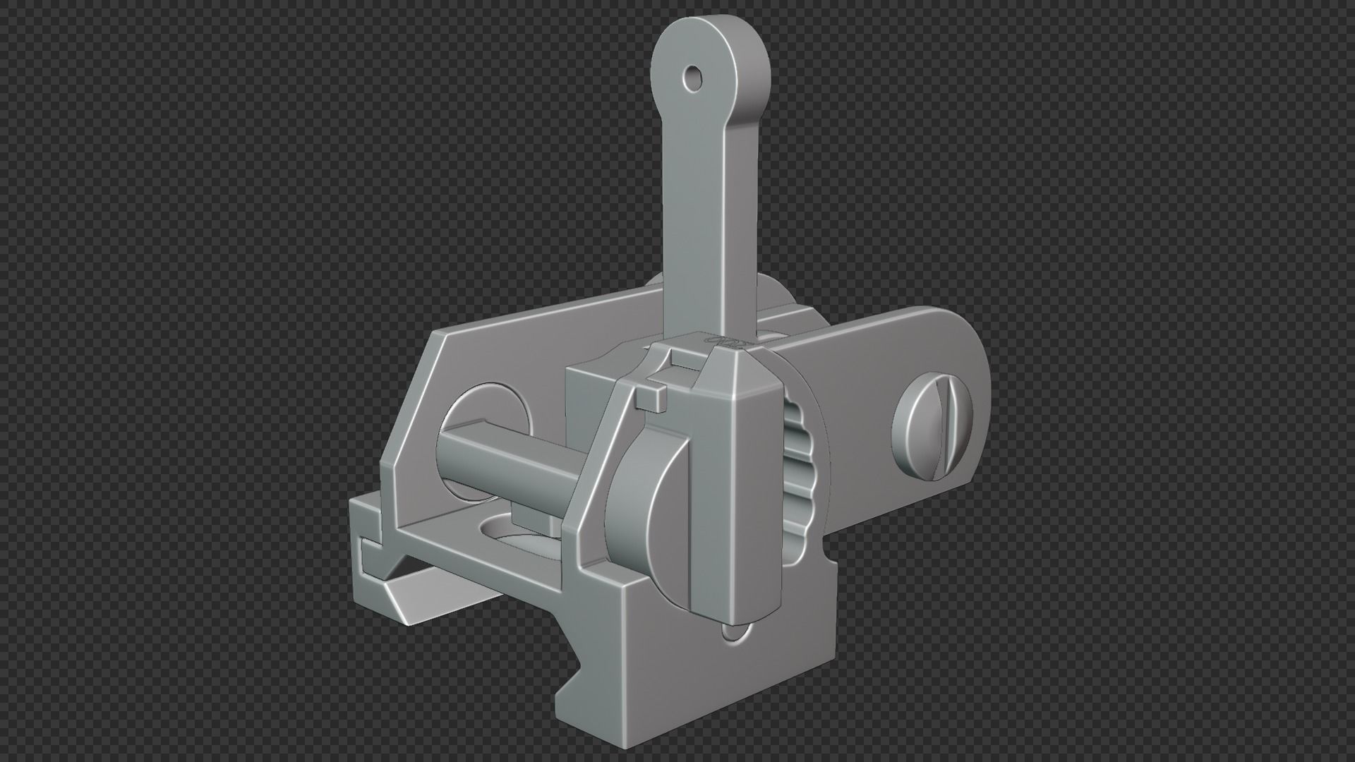 MATECH AR-15 USGI Rear Sight Low-poly 3D model_4
