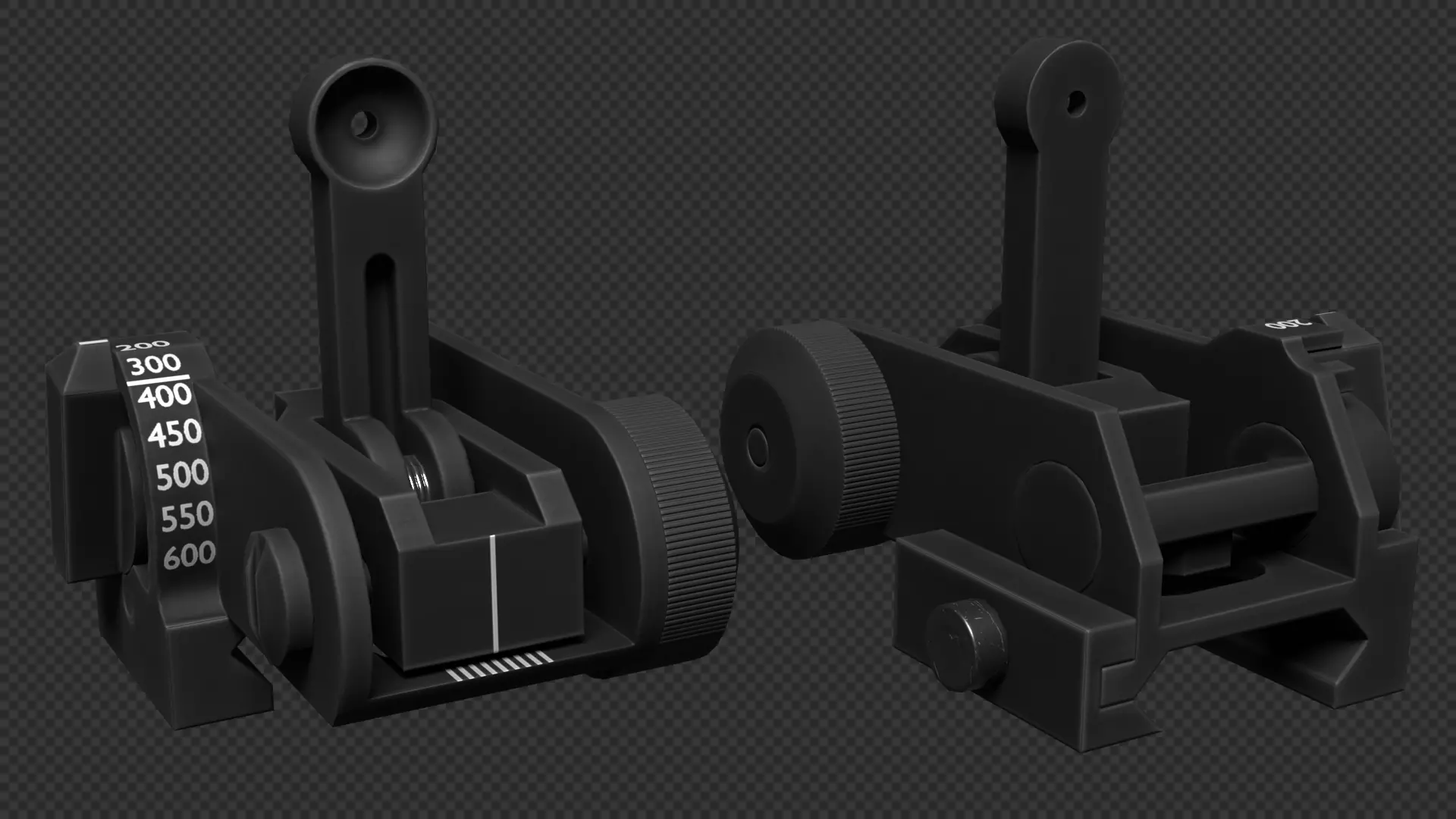 MATECH AR-15 USGI Rear Sight Low-poly 3D model_0