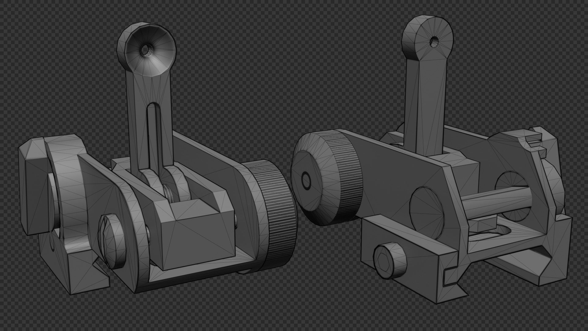 MATECH AR-15 USGI Rear Sight Low-poly 3D model_2
