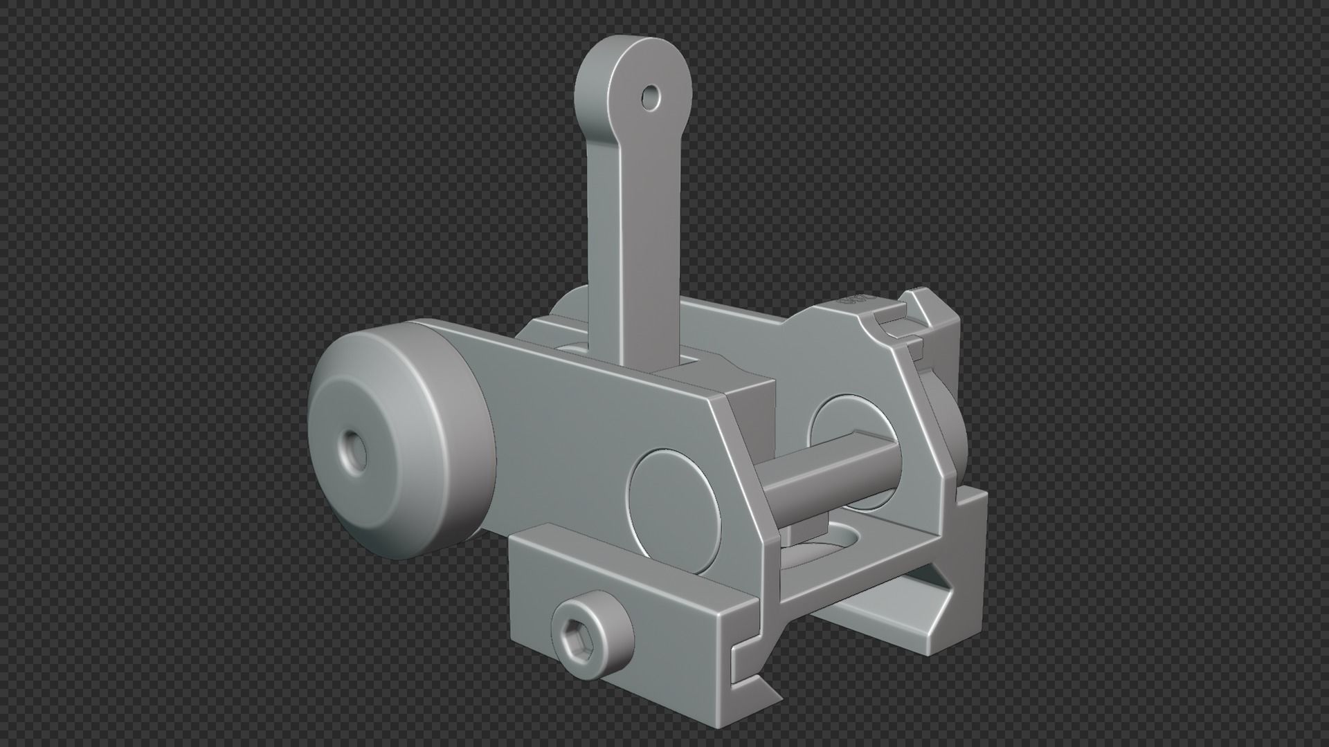 MATECH AR-15 USGI Rear Sight Low-poly 3D model_3