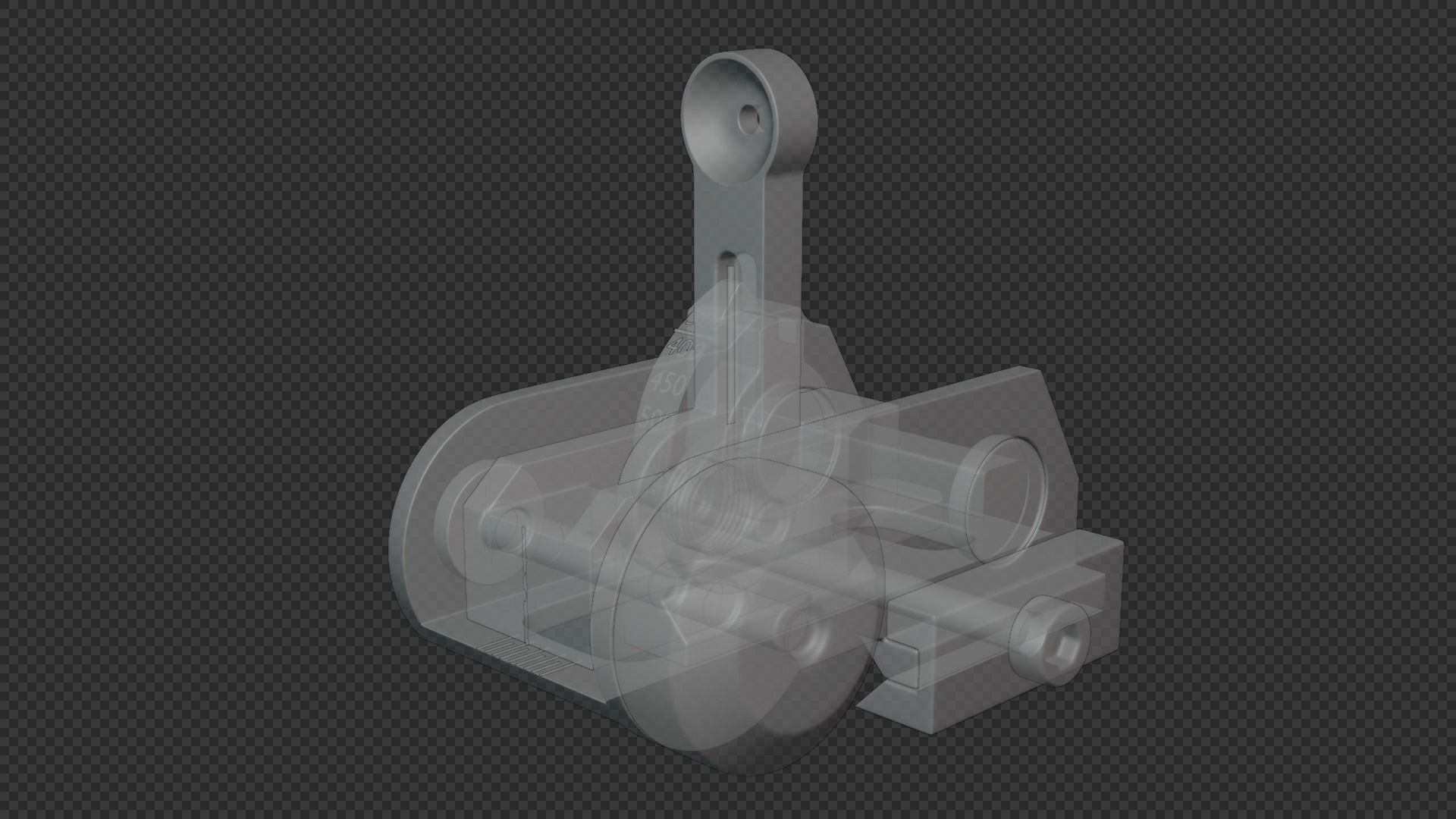 MATECH AR-15 USGI Rear Sight Low-poly 3D model_9