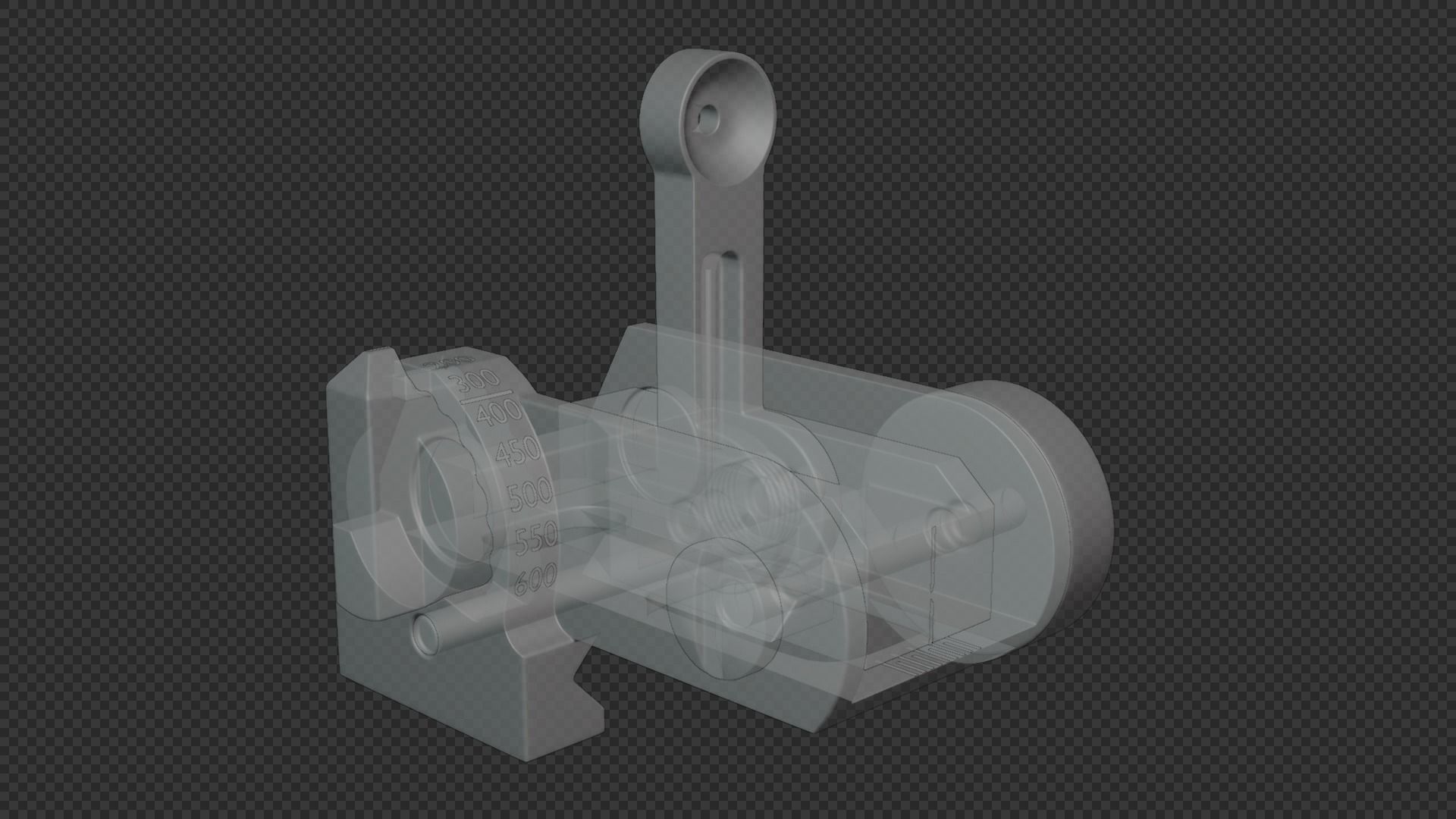 MATECH AR-15 USGI Rear Sight Low-poly 3D model_10