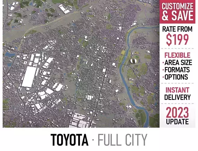 Toyota - 3D City Model Low-poly 3D model