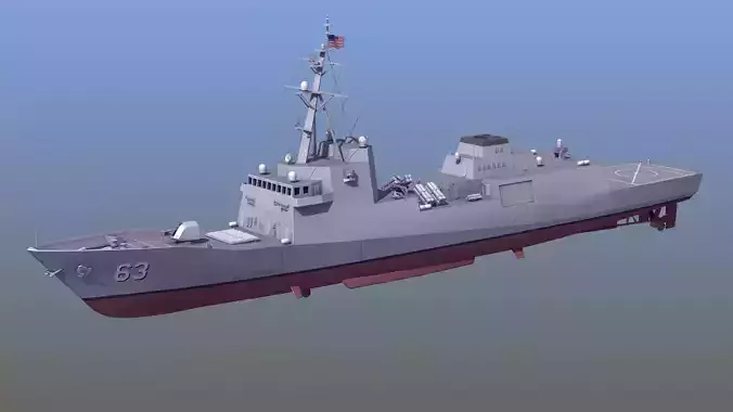 FFG-63 Constellation Class Frigate Low-poly 3D model