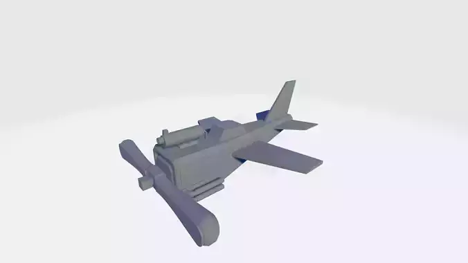War propeller plane Low-poly 3D model