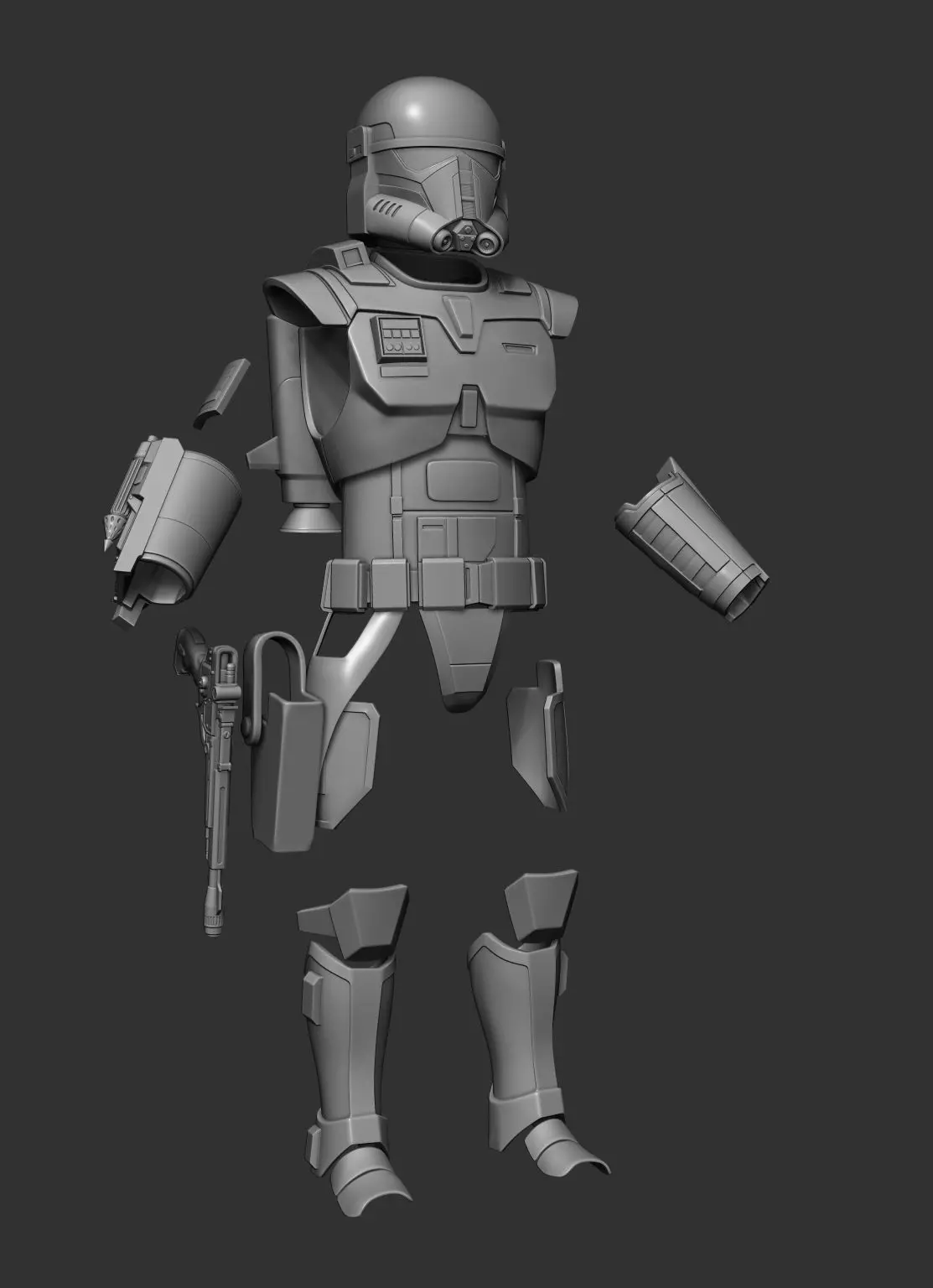Imperial Super Commando One12 Scale armor 3d print stl files 3D print model_0