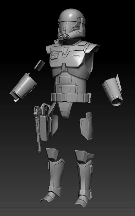 Imperial Super Commando One12 Scale armor 3d print stl files 3D print model_2