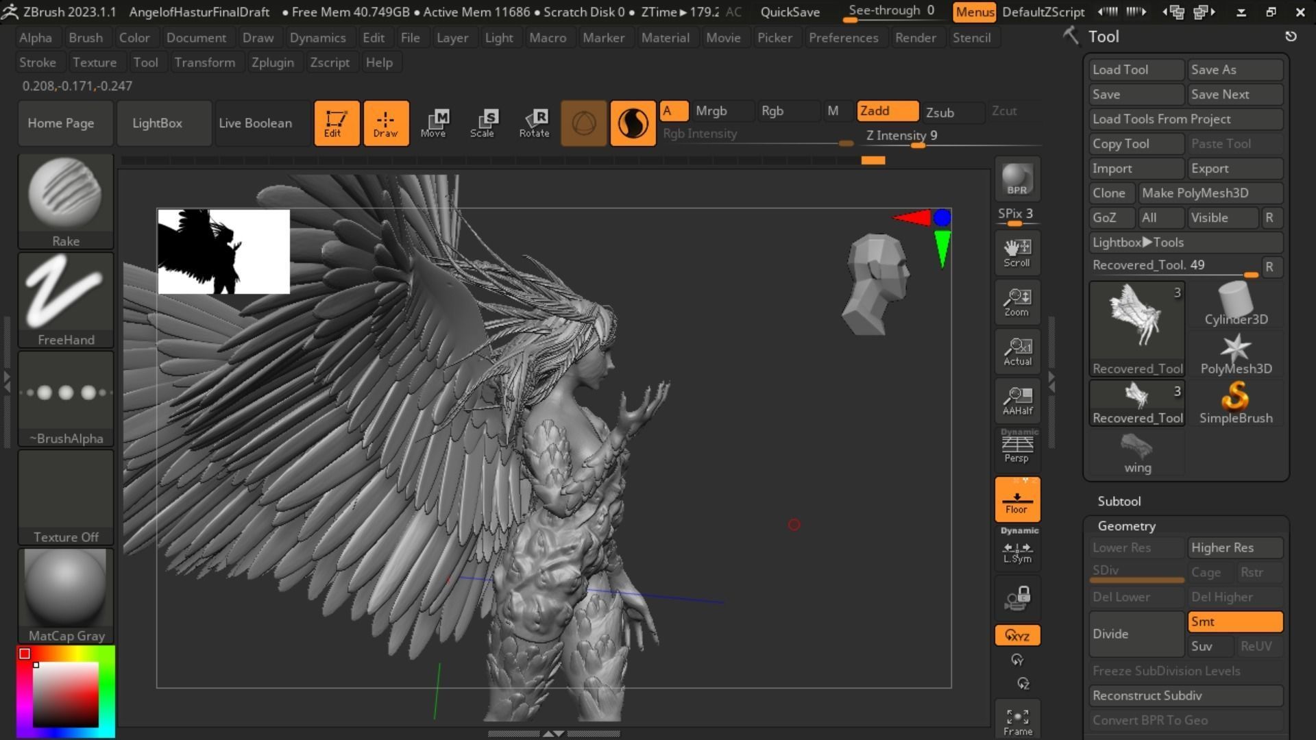 Angel of Hastur 3D print model_3