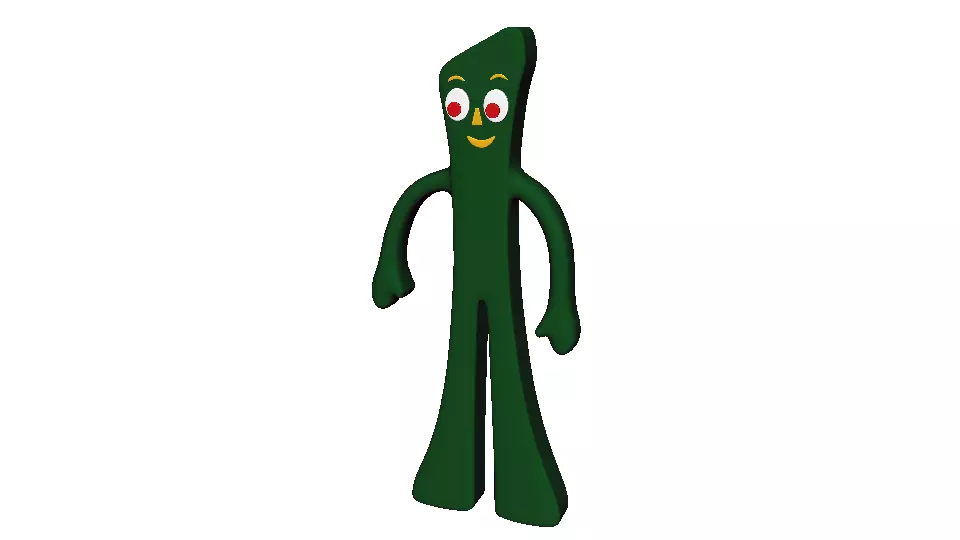 Gumby character - Low ploy Free low-poly 3D model_0