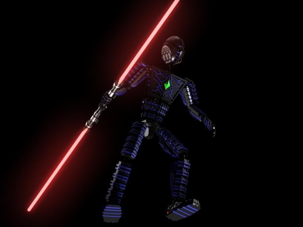 Star Wars Robot Jedi RIGGED 3D model_6