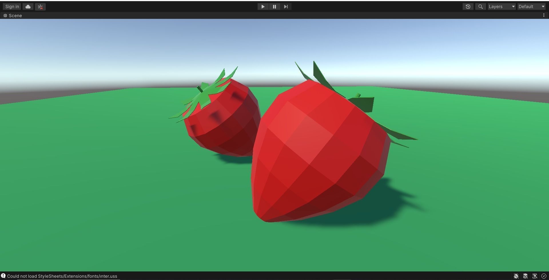 Strawberry Low-poly 3D model_1