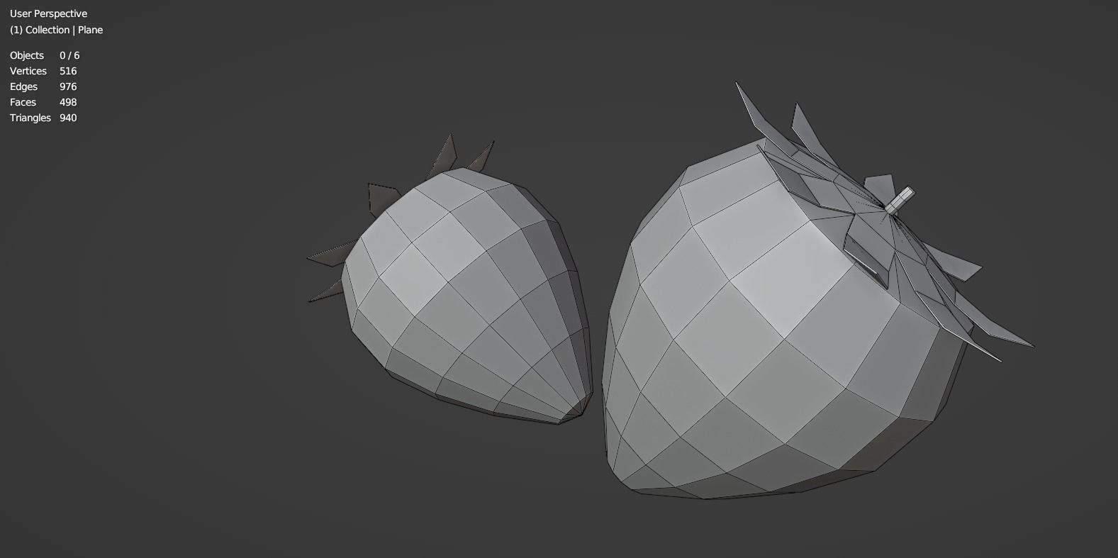 Strawberry Low-poly 3D model_2