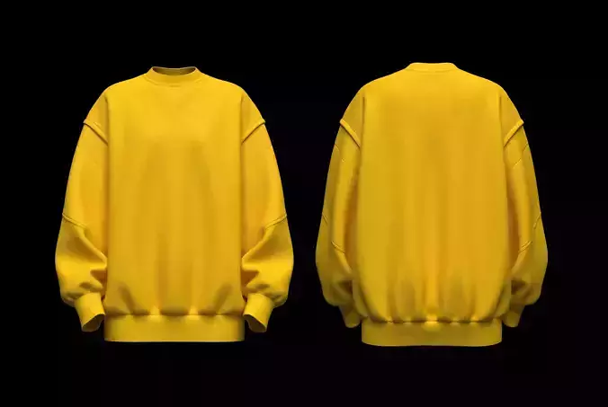 Women Oversized Sweatshirt 3d Model 3D model