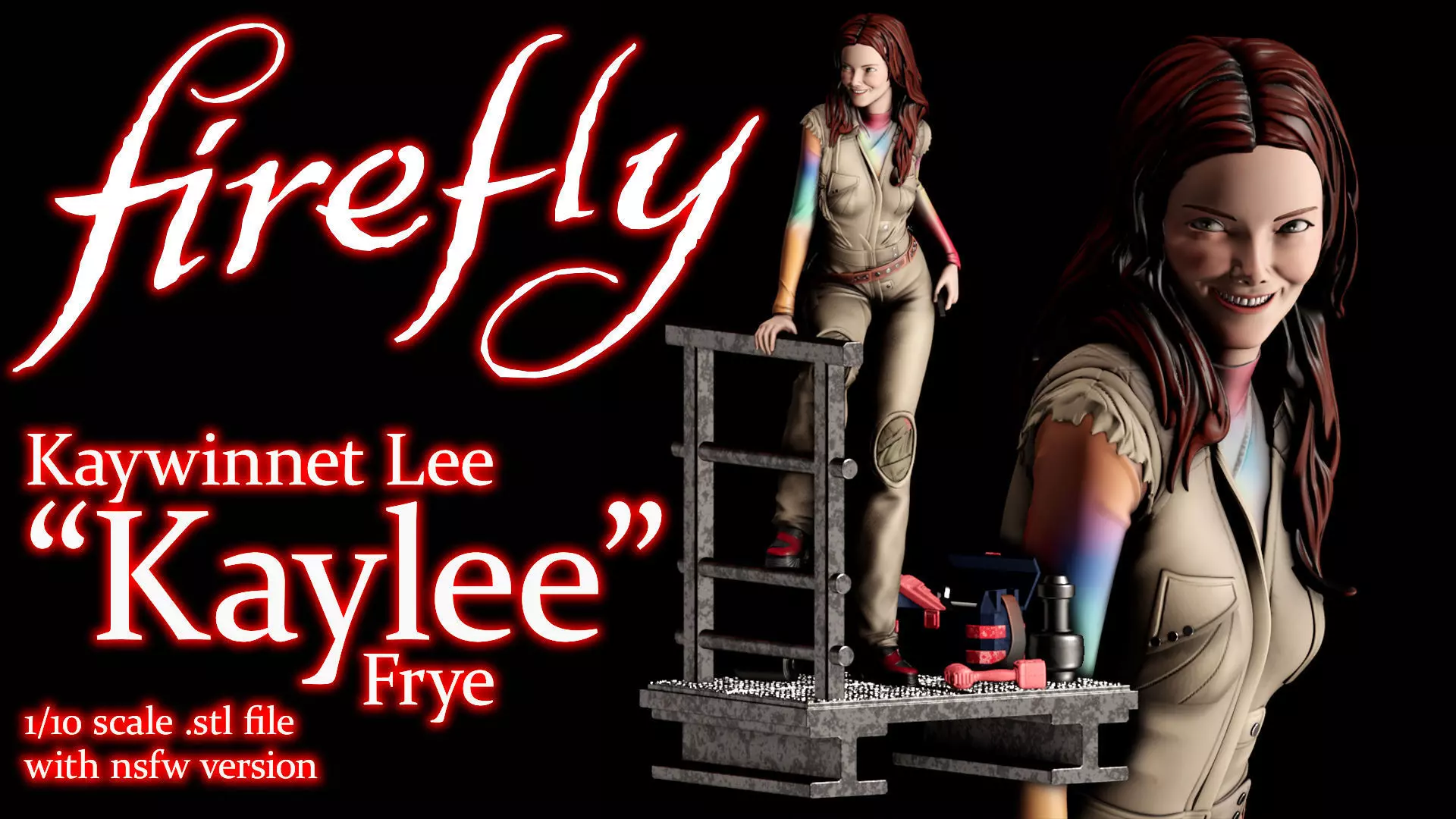 Kaywinnet Lee Kaylee Frye - 1to10 statue STL file NSFW 3D print model_0