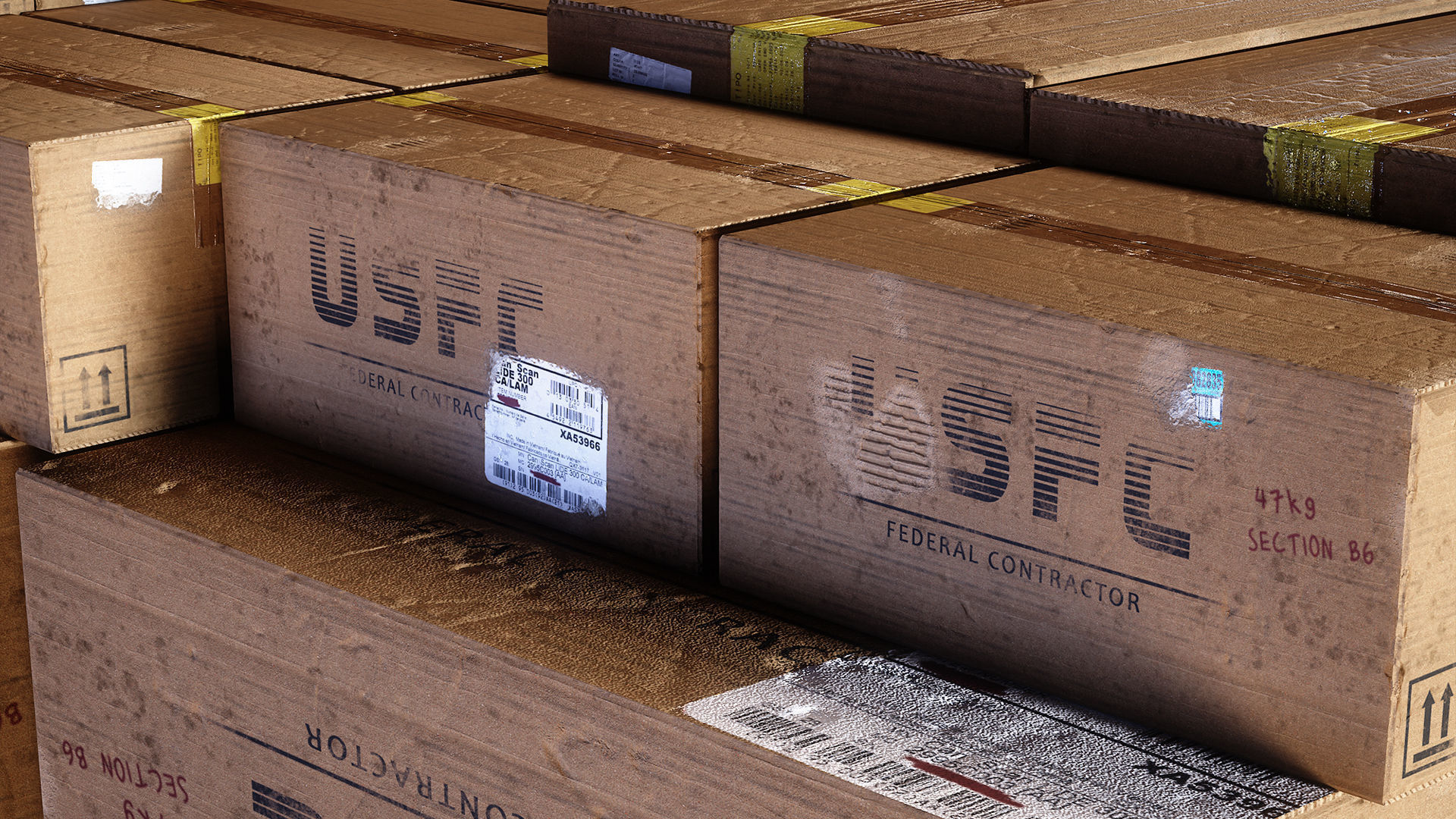 Military Box Cargo Vol 1 Low-poly 3D model_6