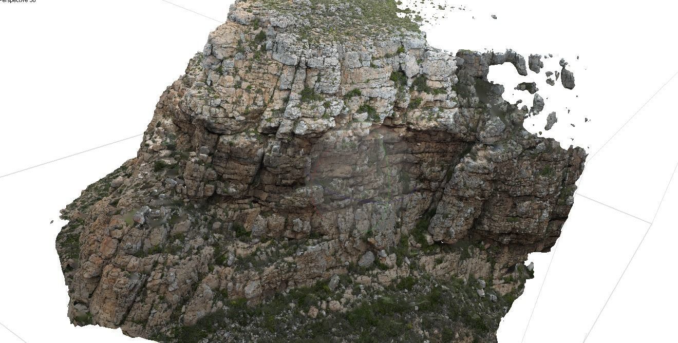 Mountain cliff corner 3D model_2