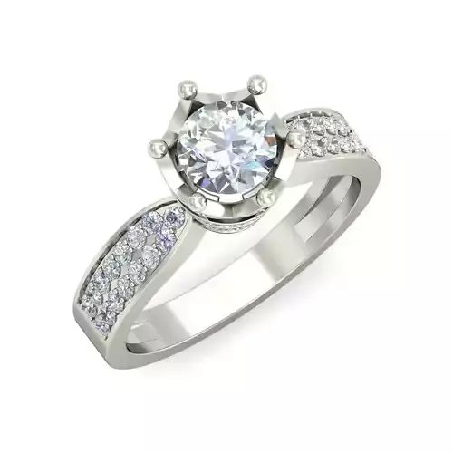 Light Weight White Gold Diamond Ring  -VJR26