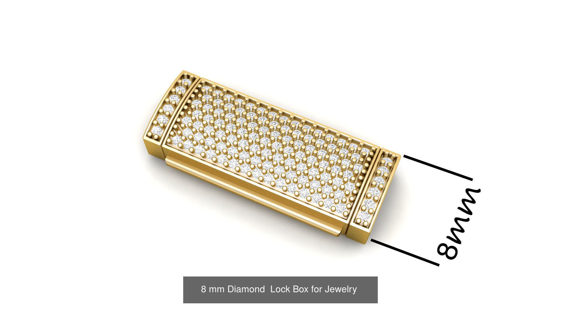 8 mm Rectangular Flip Lock Box Combination  3D Model Collection_1